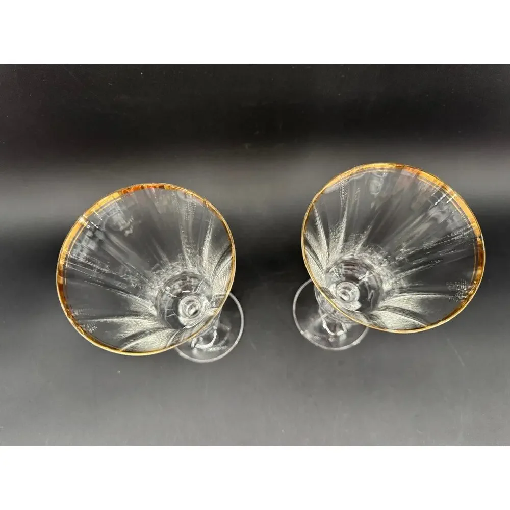 Mikasa Jamestown Gold Iced Tea Glasses Set of 2 8-1/8